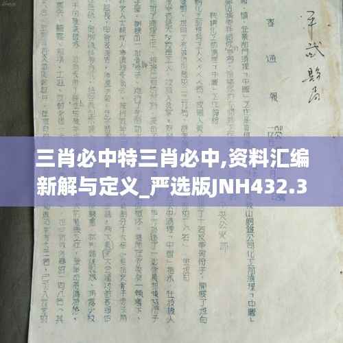 三肖必中特三肖必中,资料汇编新解与定义_严选版JNH432.32