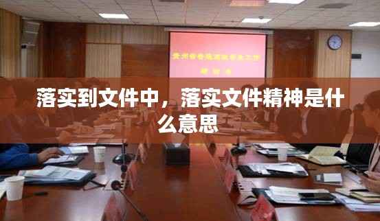 落实到文件中,落实文件精神是什么意思