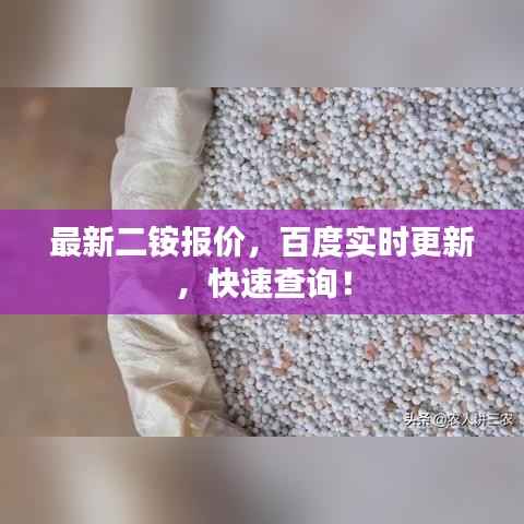 最新二铵报价,百度实时更新,快速查询!