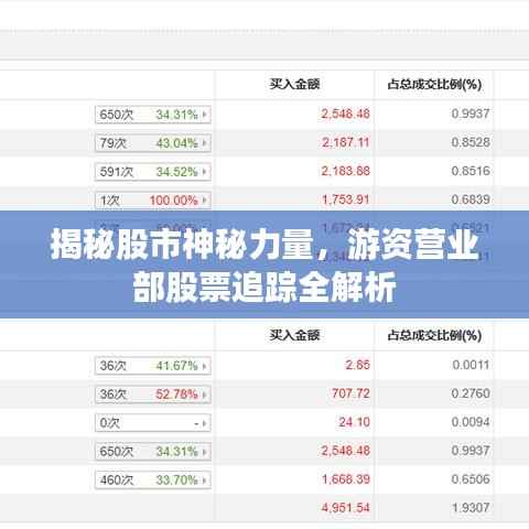 揭秘股市神秘力量,游资营业部股票追踪全解析